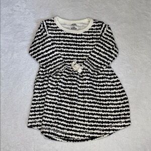 (2 for $10) Touched by nature Black and White Striped Long Sleeve Dress